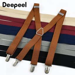 Deepeel 2.5*100cm Men Suspenders 4 Clips Elastic Adjust Strap Harness Adults Man Braces for Pants Hanger JockStrap Accessories