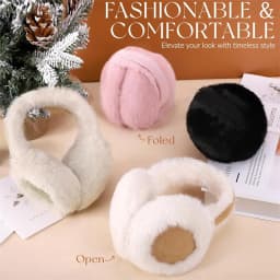 Women Suede Plush Earmuffs Wool Solid Plush Warm Outdoor Skiing Cycling Windproof Cold-Proo Winter Fluffy Ear Muffs Earflap