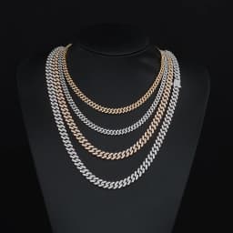 Nuoya Moissanite Cuban Chain 8mm 2 Rows Prong Iced Out VVS1 Stainless Steel Cuban Necklace Spring Clasp Bracelet Fine Jewelry