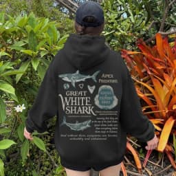 Great White Shark Hoodie Shark Sweatshirt Shark Conservation Hoody Marine Biologist Hoodie Unisex Shark Winter Clothes Women