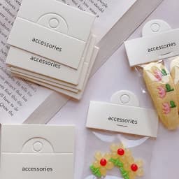 50pcs/lot Foldable Packaging Paper Cards 6.4x4cm Pink Bow Cards for Handmade Jewelry Retail Hang Tag Flowers Display Cardboard