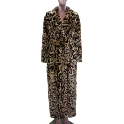 Mauroicardi Winter Maxi Colorful Multicolored Thick Warm Leopard Print Faux Fur Coat Women Sashes Baggy Chic Furry Overcoat 2024