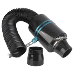 Car Carbon Fibre Cold Air Filter Feed Enclosed Intake Induction Fiber Intake Filter Box Universal 1 Set Pipe Hose Kit