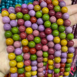6 8 10MM Natural Stone Jade Chalcedony Round Multicolors Loose Beads For Jewelry Making Diy Charm Bracelets Necklace Accessories