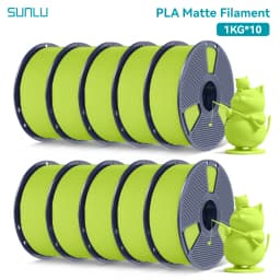 SUNLU 10Roll PLA Matte Filament 1.75mm 1kg Spool (2.2lbs) Smooth Matte Finish Neatly Wound Filament Fit Most FDM Printer