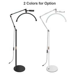 Andoer HD-M2X 20W Floor LED Video Light Half-moon Shaped Fill Light 3000K-6000K Dimmable with Metal Light Stand Phone