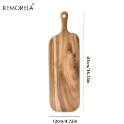 Acacia Wood Cutting Board with Handle - for Cheese Bread Butcher Block for Restaurant Kitchen & Home Use Two Sizes Available