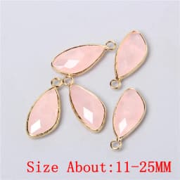 2pcs Natural Rose Clear Pink Quartz Labradorite Amethysts Stone Charm Pendant for Necklaces Earrings Jewelry Making Accessories