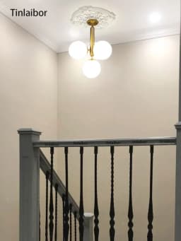 TINLAIBOR Simplicity Acrylic White Ball Ceiling Light G9 Bulbs Aisle Corridor Porch Bedroom Cloakroom Art Ceiling Lamp