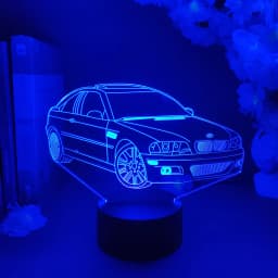 Car LED 3D Illusion Acrylic Lamp 7 Color Changing Nightlight for Boys Bedroom Decoration Christmas Gift Aesthetic Room Decor