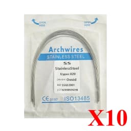 10pack AG Dental Arch Wires Orthodontic Super Elastic NITI Round Rectangle Archwire Lower/Upper 012/014/016/018/020/16x16/16x22