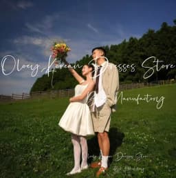 OLOEY Simple Ivory Wedding Party Dress Korea Square Collar Draped A-Line Satin Photo Shoot Short Bridal Gown Custom 웨딩드레스