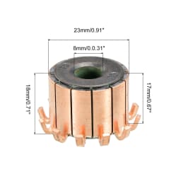 11 Sizes Electric Motor Commutator 7/8/10/12 Gear Teeth 4-10mm ID 11-23mm OD Copper Motor Accessory for Power Tools DC Motors