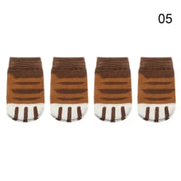 4Pcs Cartoon Table Foot Socks Chair Leg Covers Floor Protectors Non-Slip Knitting Socks For Furniture Cartoon Home Decor