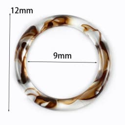 2Pcs Amber Plastic Handle Women's Bag Handles Acrylic O D Ring Handbag Woven-bag Replace Rings Purse Frame DIY Bags Accessories