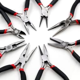 1 Piece Multi-function Stainless Steel Split Ring Opener Needle Nose Pliers Jewelry Making Hand Tool Black Red
