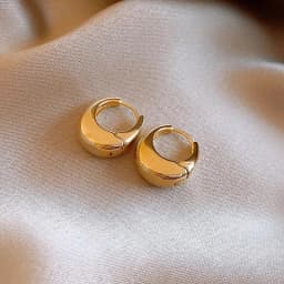 Punk Oval Hoop Earrings Metallic Geometric Ear Buckle Minimalist Style U-shaped Ear Buckle Daily Life Earring Accessories K-