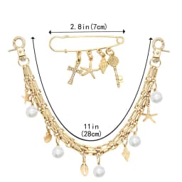 Five Pointed Star Bag Charm For Women Bag Durable Fashion Gift Beautiful Pearl Geometric Star Pin Bag Decoration Bag Accessories
