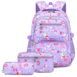 Cute Student Backpack 3pcs/set Primary Schoolbag Rabbits and quicksand Kawaii Student Backpack Teenage Girls Handbag Rucksack
