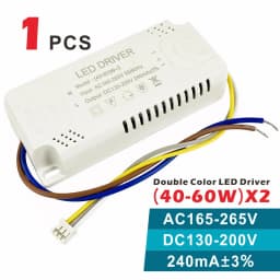LED Lighting Transfermer (8-80W)*2 for Double Color Ceiling Downlights 2 Channel DC28-245V 240mA,Input AC165-265 Lamp Driver