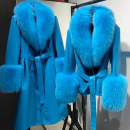 YOLOAgain Real Fox Fur Collar Genuine Leather Jacket Women
