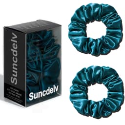 2PCS 100% Natural Silk Solid Color Hair Ties High Quality Hair Scrunchies Women Big Hairbands Hair Accessories 22Momme