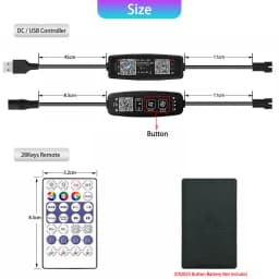 WS2812B WS2811 RGB LED Controller Bluetooth Music Built-in MIC 28Keys Remote Control WS2812 Individually Addressable LED Strip