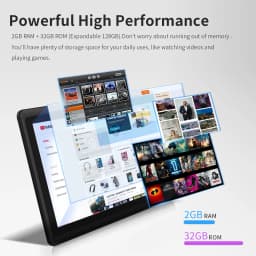 Pritom 7 Inch Tablet PC, Quad Core Android 13, 4GB(2+2GB Virtual) RAM 32GB ROM, WiFi, Dual Camera, USB C, with Leather Case