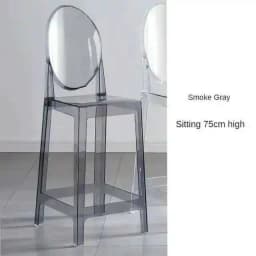 Simple Ghost Nordic Transparent Bar Chairs High Chair Acrylic Creative Bar Stools Outdoor Backrest Front Desk High Chair