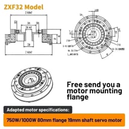 Precision Harmonic Drive Gearbox for Nema 17/23 Stepper 40-130mm Servo Motors High Torque Compact Laser Cutting Head Positioning