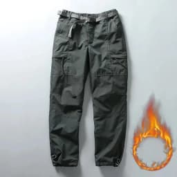 Tooling Pants Thick Waterproof Fleece Cargo Pants Men Women Winter Outdoor Multi-pockets Loose Straight Overall Long Trousers