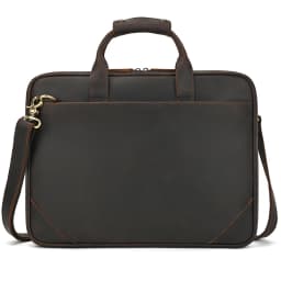 High Quality Men's Leather Laptop Bag 14 15.6 Inch Computer Briefcase A4 Document Bag For Men Male Briefcase Bags Thick Leather