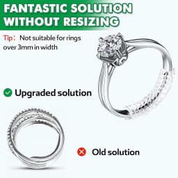 5 Pack Ring Size Adjuster - with 3 Sizes Clear Ring Sizer Adjuster for Loose Rings,Spiral Silicone Tightener Set