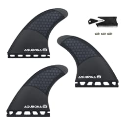 Single/Dual II Tab Surfing Fins - Tri Fins Set Honeycomb Fiberglass & Carbon S/M/L Size - Come with Fin Key Screws and Wax Comb