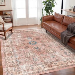 VIKAMA Bohemian Vintage Rug - Stain-Resistant and Easy-Care Floor Mat for Living Rooms and Bedrooms Persian Rug Home Decor