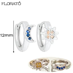925 Sterling Silver Needle New Star/Moon Small Hoop Earrings for Women Exquisite Crystal Pendant Earrings Fashion Jewelry Gift