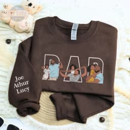 Dad Portrait Custom Embroidered, Custom PAPA Embroidered Sweatshirt, Portrait From Photo Embroidered Shirt, Custom Dad Hoodie