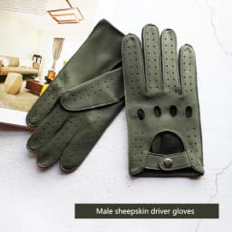 Men's Leather Deerskin Driver Gloves Single-Layer Thin Summer Autumn Outdoor Riding Full-Finger Motorcycle Gloves