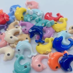 10pcs Dolphin Ceramic Beads for DIY Jewelry Making - Create Unique Bracelets Necklaces Earrings
