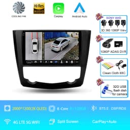 Android 16 9 Inch Carplay For RENAULT KADJAR 2015 - 2019 Car Radio Multimedia Center Bluetooth 4G Wifi Rear Camera Touch Display