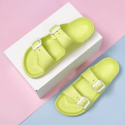 Men's Two Slippers with Buckles, Adjustable Boken Slippers, Couple Style Outdoor Daily Lightweight