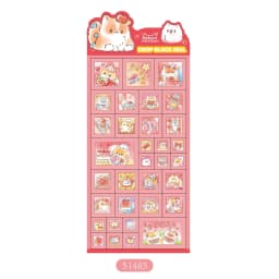 NEKONI Creative Square Mini Drop Block Seal 3D Stickers Scrapbooking DIY Journaling Stationery Diary Cute Stickers School Supply