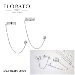 FLORATO 925 Sterling Silver Earrings Chain Tassel Pendant Earrings Zircon Silver Earrings for Women Trend Luxury Wedding Jewelry