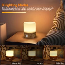 Cylindrical Timer Night Light Dimmable Table Lamp USB Rechargeable LED Breathing Nightlight for Kids Baby Nursery Sleep Aid Gift