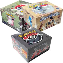 PKM Base Set Fossil Jungle Team Rocket Neo Destiny Booster Box 1999 2000 Year 1st Edition 1Box 36 Packs Proxy Game Cards Sealed