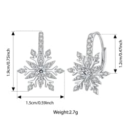 Bamoer 925 Sterling Silver Ice Flower Jewelry Set Double Snowflakes Open Ring Spring Hoop Earrings for Women Sparkling Gift