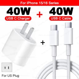40W For iPhone Charger USB Type C Fast Charger For iPhone 16 15 14 13 12 11 Pro Max 7 8 Plus PD Charging Cable Phone Accessories