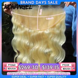 13x6 HD Lace Frontal Body Wave 613 Blonde Hair Ultra Thin Lace Frontal Closure Only Ear to Ear HD Transparent Lace Deep Part