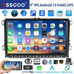 ESSGOO 9" Android 14 4G+64G Apple Carplay Car Stereo GPS NAVI WIFI RDS FM BT for VW Golf 5 6 Passat Polo Touran Tiguan Caddy EOS