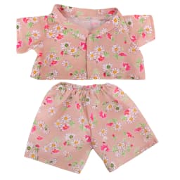 42cm Plush Bear Clothes Cartoon Print Shirt & Shorts Set, Casual Summer Outfit for 16-18 Inch Teddy Bear & Plush Dolls Toy Gift